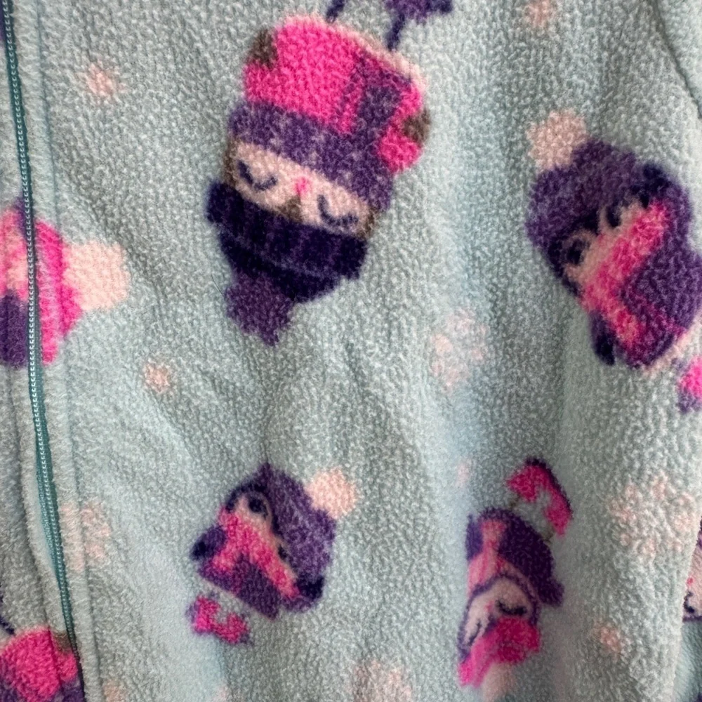 Carter's 5T Blue Snowflake Winter Penguin Footie Fleece Pajamas